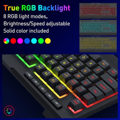 Redragon K525 PRO RGB 3-Mode Wireless Membrane Gaming Keyboard with Multimedia Keys, Linear Mechanical-Feel Switch, 4 Extra On-Board Macro Keys, Dedicated Media Control, Ergonomic Wrist Rest - color: Black, size: 104 Keys Lite Wireless