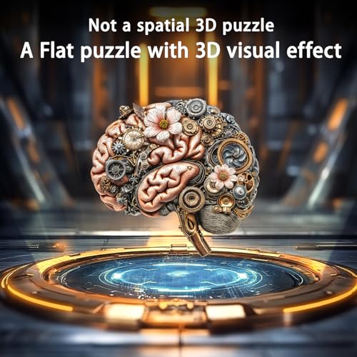 Wooden Puzzles for Adults, Mechanical Brainstem Wooden Jigsaw Puzzles, Flat Puzzle with 3D Visual Effect, Brain Wood Puzzles Adult, Unique Shape Wall Art Canvas Puzzle (S-8.5 * 8.5in-95Pcs) - color: Mechanical Brainstem, size: Small