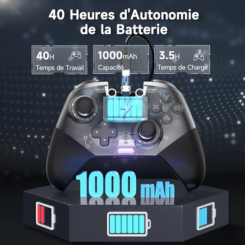 EasySMX Rechargeable Mobile Switch PC Controllers with Interchangeable Magnetic Cover, X10 Wireless Bluetooth Switch Controller Pro PC Controller for Android Mobile iOS and Tesla, Grey - color: Dark gray