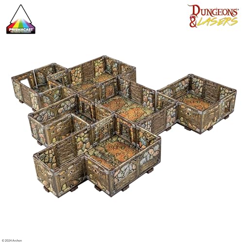 Dungeons & Lasers Prepainted Terrain Sets for DND and Tabletop RPG Games - 5E Compatible with 28mm-32mm Scale Miniatures - Modular Design for Fast Assembly (Abandoned Mines) - style: Abandoned Mines