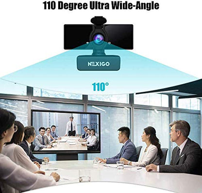 NexiGo 1080P Business Webcam Kits, N660 HD Web Camera with Microphone and Privacy Cover, Software Control, Enhanced Video Conference Lighting Kit with Webcam Style Clip, for Zoom/Skype/Teams