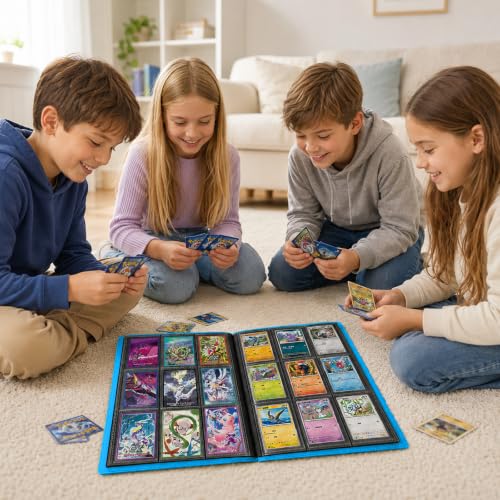 Trading Card Binder, 9 Pocket 20 Pages 360 Cards, Suitable for MTG, TCG(Light Blue) - color: Light Blue