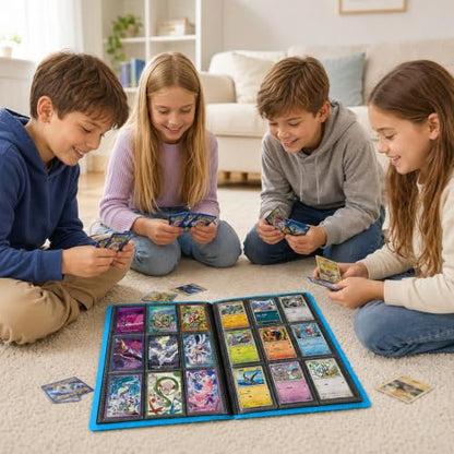 Trading Card Binder, 9 Pocket 20 Pages 360 Cards, Suitable for MTG, TCG(Light Blue) - color: Light Blue