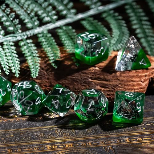 UDIXI 7PCS DND Dice Set Resin Polyhedral Dice Set D&D for RPG Tabletop Game | Displacer Beast Inclusions, Velvet Storage Bag, DM Gift, for Dungeons and Dragons Role Playing Games Board Games - color: Displacer Beast