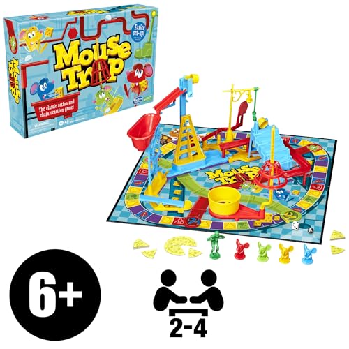 Hasbro Gaming Mouse Trap Board Game for Kids Ages 6 and Up, Classic Game for 2-4 Players, with Easier Set-Up Than Previous Versions