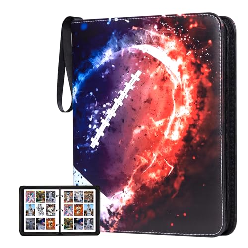 990 Pockets Football Card Binder, Sports Card Binder with Card Display Design, Card Storage Organizer Case Compatible with Trading Card and Other Sports Cards - color: 990-Football-3