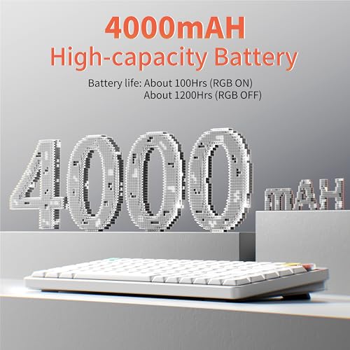 nuphy Air75 V3 Low Profile Mechanical Keyboard, 75% Custom Hot Swappable Wireless Keyboard with Gasket Mount, RGB Backlit, Multi-Device Bluetooth/2.4GHz/USB-C for Mac Windows, White-Brown Nano Switch - color: White, size: Brown nano Switch
