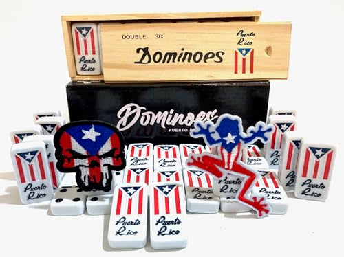 Puerto Rico Dominoes Adult Set Gifts Double six Puerto Rican Domino Set Boricua Style Comes with PR Flag