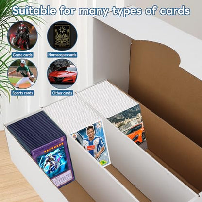 6 Pack Trading Card Storage Box, 2340 Count Card Storage Box White Sports Cards Storage Box Card Organizer Box Bulk Cardboard Card Storage Trading Card Box for Organizing Soccer Basketball Game Cards - style: 6 Set-1