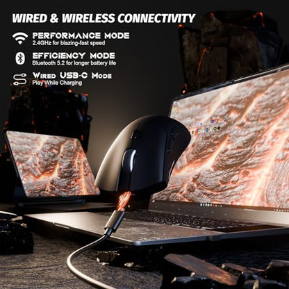 ATTACK SHARK X68 HE 60% Wired RT 8K Keyboard and Wireless R1 Mouse-Black | Adjustable Actuation,Hall Effect Mechanical Magnetic Switch,Coiled Cable,USB C/2.4Ghz/BT Ultralight 18K DPI Mice for PC Gamer - color: Black, size: Keyboard Mouse
