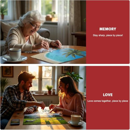 1000 Piece Puzzle for Adults, 2 Pack River and Farm Landscape Puzzles, City and Countryside Theme, Challenging Jigsaw Puzzles for Family Game Night, Ideal for Decor - style: River&Farm