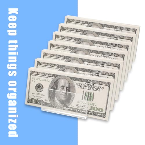 2pcs Mail Organizer Plastic Cash Tray, 7 Sections Acrylic Clear Plastic Mail Organizer, 6.6 x 3.3 inch Desk Divider Holder for Cash Envelope Mail Bill Card Makeup Palette