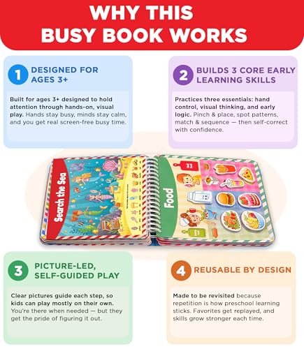 Doctor Jupiter Montessori Preschool Busy Book for Toddlers 3+ Year Olds | Preschool Learning Activities - Educational Travel Toys | Birthday Gift Ideas for Boys & Girls - style: Big Busy Book: 3+