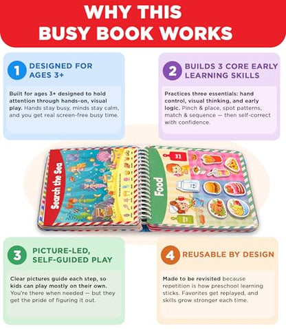 Doctor Jupiter Montessori Preschool Busy Book for Toddlers 3+ Year Olds | Preschool Learning Activities - Educational Travel Toys | Birthday Gift Ideas for Boys & Girls - style: Big Busy Book: 3+