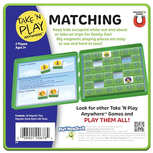 PlayMonster Take N Play — Matching Game — Easy to Use, Hard to Lose — Fun on the Go Travel Game — For Ages 3+