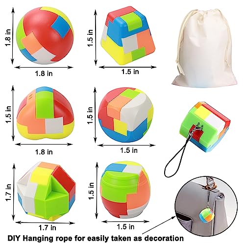 16 Pack Brain Teasers Puzzles for Kids & Adults, Brain Teasers Metal IQ Toys Puzzle Mind Game 3D Coil Cast Wire Unlock Interlock Magic Ball Puzzles for Teenagers