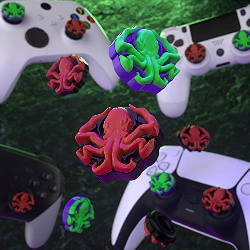 PlayVital Halloween Thumb Grip Caps for Nintendo Switch 2 Pro, Switch Pro Controller, Joystick Caps Cover for ps5, Edge, ps4, Xbox Series X/S, Xbox One, Elite Series 2 Controller - Cthulhu The Octopus - color: Cthulhu The Octopus