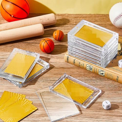 SATINIOR 100 Pcs 100 Pt Magnetic Card Holder, Holder Case Clear Protectors for Thick Baseball Football Hockey Cards - size: 100 Pt