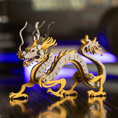 Zodiac Dragon 3D Metal Puzzle, Golden, 51 Pieces | DIY toys, Stainless Steel, Handmade puzzle,Model Kits, Building Blocks ,Assembly Gift for Adult - color: Zodiac Dragon Golden