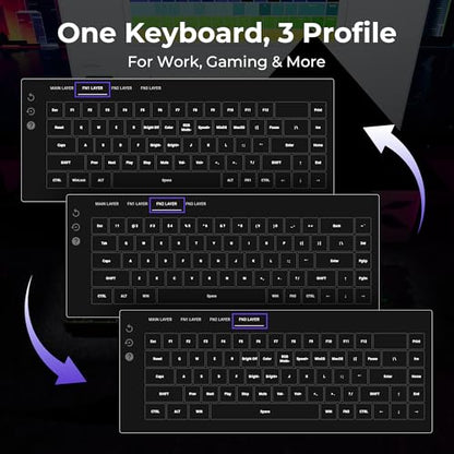 XVX HE68 Max Rapid Trigger Keyboard 60% Percent,Hall Effect Keyboard with Gateron Magnetic Jade Max Switch,CNC Aluminum Frame Custom Mechanical Key Board for PC/Laptop/Xbox/PS4/PS5, Black Phantom - color: Max, Phantom