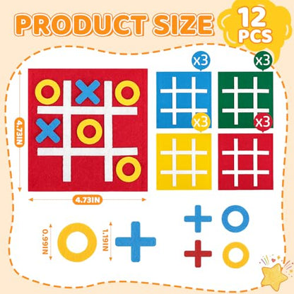 72 Pcs Tic Tac Toe Board Game for Kids and Family, Tic Tac Toe Birthday Party Favors, Easter Goodie Bag Stuffers for Kids, Classroom Prizes Elementary and Mini Games for Travel