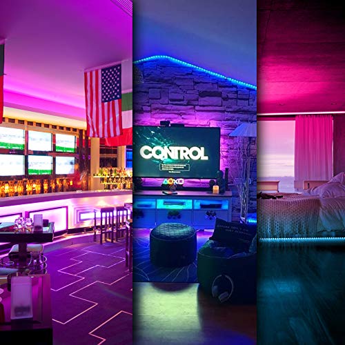 DAYBETTER LED Strip Lights 100ft RGB Lights Strip for Bedroom, Desk, Indoor Room Living Room Brithday Gifts Home Decor with Remote, 24V Power Supply - size: 100FT