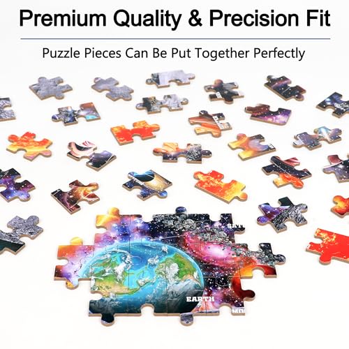 Puzzles for Kids Ages 4-6, 60 Piece Puzzles for Kids Ages 3-5 in Metal Box | Educational Space Jigsaw Puzzles Kids Puzzles,Childrens Puzzle Games Puzzle Toys for Girls and Boys - color: Space