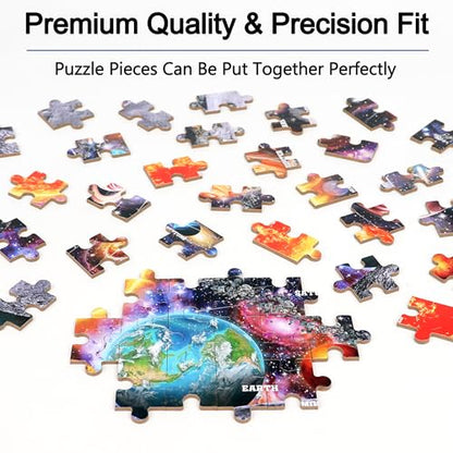 Puzzles for Kids Ages 4-6, 60 Piece Puzzles for Kids Ages 3-5 in Metal Box | Educational Space Jigsaw Puzzles Kids Puzzles,Childrens Puzzle Games Puzzle Toys for Girls and Boys - color: Space