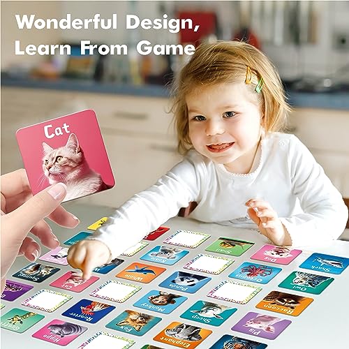 Hebayy 72 PCS Memory Matching Game, Real Animal Matching Cards for Toddlers 36 Pairs Memory Cards for Preschool 4 5 6 Years Old - style: Real Animals-A