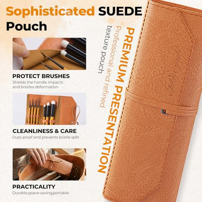 Golden Maple Kolinsky Sable Brushes,7PCS Miniature Paint Brushes Set with DryBrushes #3,5,6 for Miniature,Model,Oil,Acrylics,Watercolor,Gouache - color: Orange