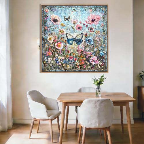 Butterfly in Bloom 1000 Piece Puzzles for Adults,Challenging Jigsaw Puzzles for Adults 1000 Pieces,Hard Difficult Impossible Puzzle for Family Game Night,Puzzle with Letters on Back Games - color: Butterfly in Bloom