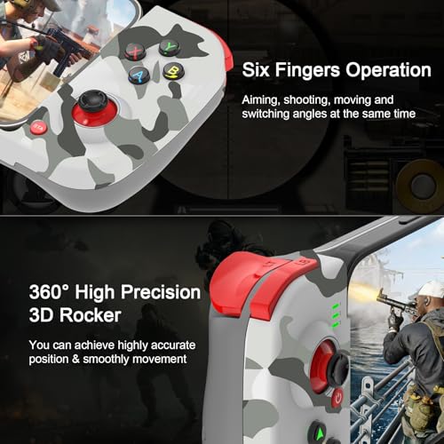 arVin Wireless Gaming Controller for iPhone Android Gamepad Joystick for iPhone 15/14/13/12, iOS, iPad, MacBook, Samsung Galaxy S23/S22/S21, TCL, Tablet, PC, Call of Duty Mobile -with Back Button - color: Camo