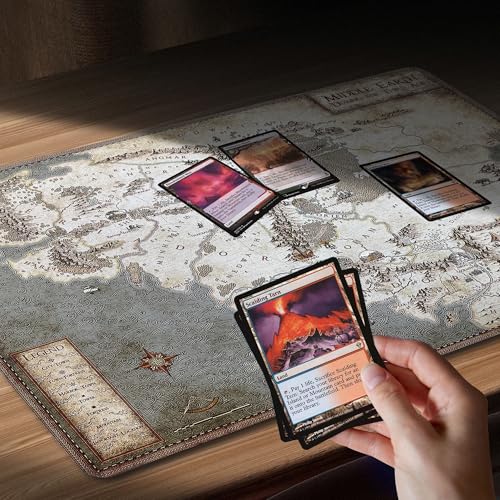 MTG Playmat Non-Slip Rubber Backing Printing Commander Board Game Desk Mat Duel Mat TCG PTCG Playmat 24x14 inches and Free Storage Bags (Map2, 24"X14") - color: Map-5, size: 24"X14"
