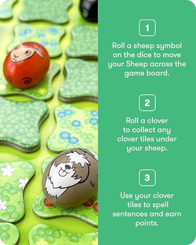 SimplyFun Clover Leap - Educational Vocabulary Game - Sentence Building for Kids, Develop Sentence Structure & Vocabulary Skills, Fun Learning Game for Families - 2-4 Players, Ages 5 & Up - style: Clover Leap