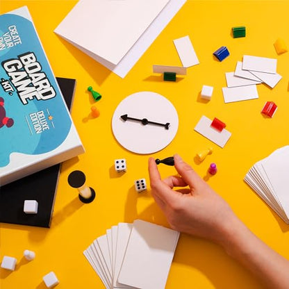Deluxe Create Your Own Board Game Kit with Blank Board & Game Pieces | Bring your game ideas to life with everything needed to create a custom board game from scratch - style: Blank Board Game Kit - Deluxe Edition