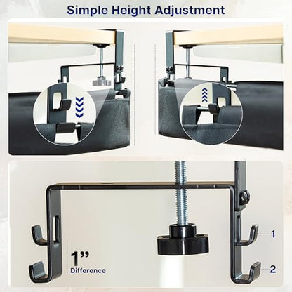VIVO Clamp-on Under Desk 31 inch Fabric Cable Management Tray, Wire Concealer, Power Strip Storage, Workspace Organization, Easy Fold Down Access, Black, DESK-AC31F-C - size: 31"