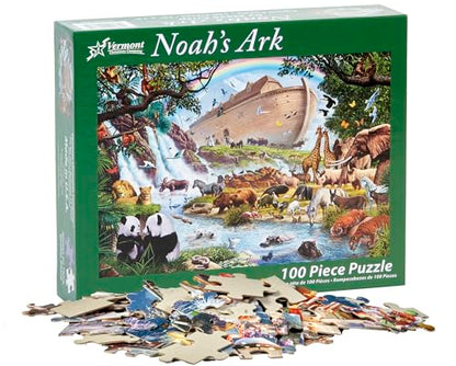 Vermont Christmas Company Noah's Ark Jigsaw Puzzle 100 Piece, Large Pieces Perfect for Kids and Seniors