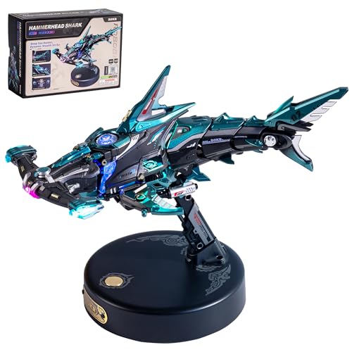 ROKR Hammerhead Shark 3D Puzzle for Adults, Mechanical Model Building Kit STEM Project, Unique Desk Decor DIY Craft for Teens(MI07)