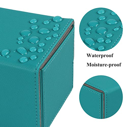 AEGIS GUARDIAN Card Deck Box for MTG, Commander Deck Box Hold 120+ Sleeved Cards, Leather Strong Magnet Card Deck Case Holder for Magic Cards TCG CCG, Green - color: 4-1