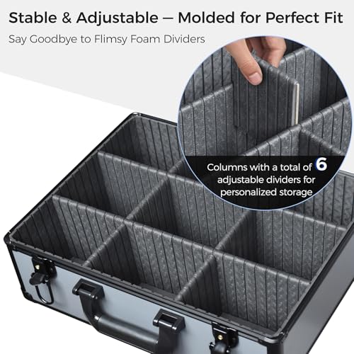 Turokacase Graded Card Case Storage Box – Extra Large Trading Card Storage Box with 8 Adjustable Dividers – Baseball & Sports Card Storage Case – Fits PSA, BGS, SGC, Toploaders & Magnetic Holders