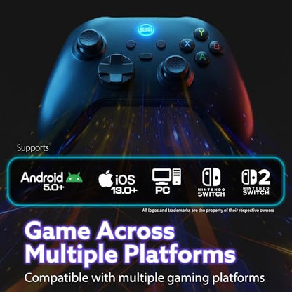 Fosmon 2.4G Wireless Gaming Controller with Hall Effect Triggers For PC | Bluetooth Pro Controller with USB Dongle and Programmable Buttons for Switch 2/1/Lite/OLED/Windows PC/Steam Deck/Android/iOS - color: Midnight Black