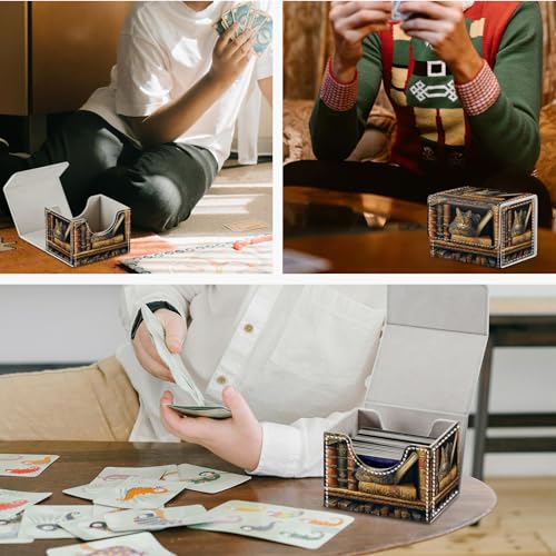 Card Game Storage Box TCG Deck Box MTG Card Box Organizer Trading Card Case Commander Deck Box TCG Card Storage Box Magnetic Closure Creative Pattern Up to 200 Cards, Animal Proud Rooster - color: Animal Proud Rooster