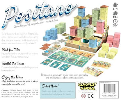 Positano - Strategy Board Game | Simultaneous Building, 3D Game Board - 1-4 Players, Ages 13+, 30 Minutes - style: Base Game