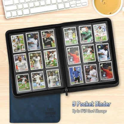 Trading Card Binder, Premium 9 Pocket Double Sided 540 Pocket PU Card Collection Binder, Collectible Trading Card Albums for MTG, TCG, Sport Card, Game Cards (Navy) - color: Navy