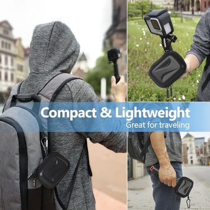 JSVER Mini Carrying Case for GoPro Hero 13/12/11/10/9/8/7/6/5/4/3, DJI Osmo Action, AKASO EK7000 / EK7000 Pro / V50 Pro/Brave 4, Campark ACT74 / ACT76, Dragon Touch Vision 3, YI Lite / 4K+ - size: Small-T2