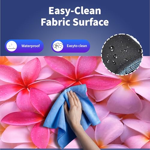 Girly Tropical Plumeria Flowers Large Mouse Pad, Bliss Close-up Desk Mat | Vibrant Red Hot Pink Exotic Hawaii Floral, 31.5" x 11.8", XXL Gaming/Office Durable Stitched Keyboard Mat, Smooth, Anti-Slip - color: Plumeria Flowers Bliss
