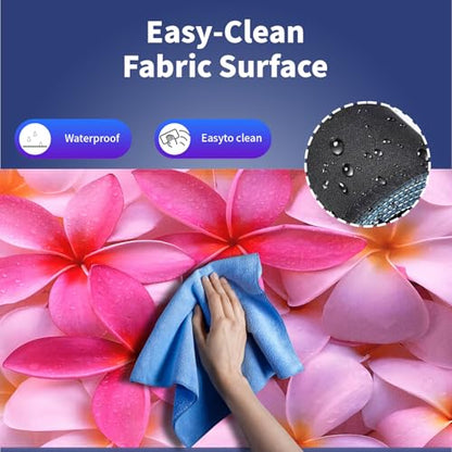Girly Tropical Plumeria Flowers Large Mouse Pad, Bliss Close-up Desk Mat | Vibrant Red Hot Pink Exotic Hawaii Floral, 31.5" x 11.8", XXL Gaming/Office Durable Stitched Keyboard Mat, Smooth, Anti-Slip - color: Plumeria Flowers Bliss