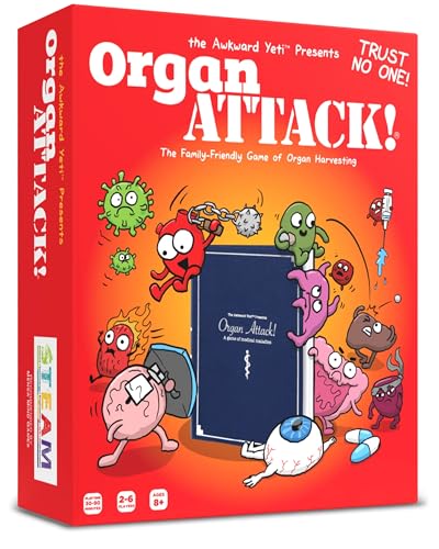 The Awkward Yeti Organ Attack | Funny Family Card Game for Kids Ages 8+ & Parents, Teens & Adults | Anatomy & Organ-Themed Party Game for Family Game Night | Super Fun