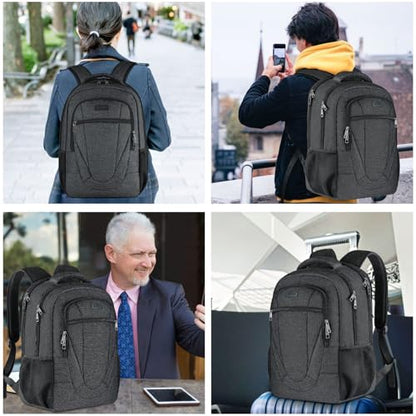 BIKROD Travel Laptop Backpack, 17 Inch Extra Large School Backpacks for Teen Boys and Girls, Black Water Resistant Women Back Pack, Business Men Sturdy Computer Bag - color: Black, size: 17.3 Inch