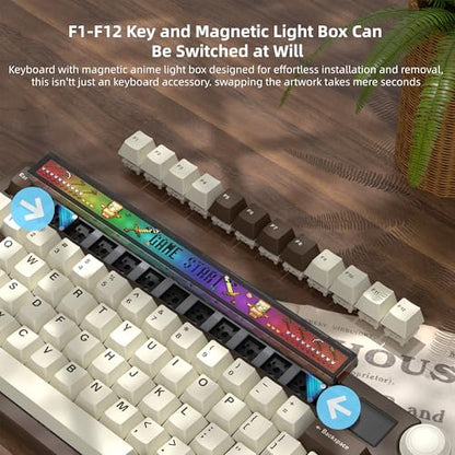 Womier 75% Wireless Mechanical Keyboard with Screen and Knob Keyboard | Retro Creamy Bluetooth Gaming Keyboard Custom Clear Light Box,RGB/Hot Swap/PBT Keycap,VIA Programmable for Mac/PC,K80 Brown - color: Brown-1
